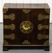 KOREAN BRASS MOUNTED HARDWOOD