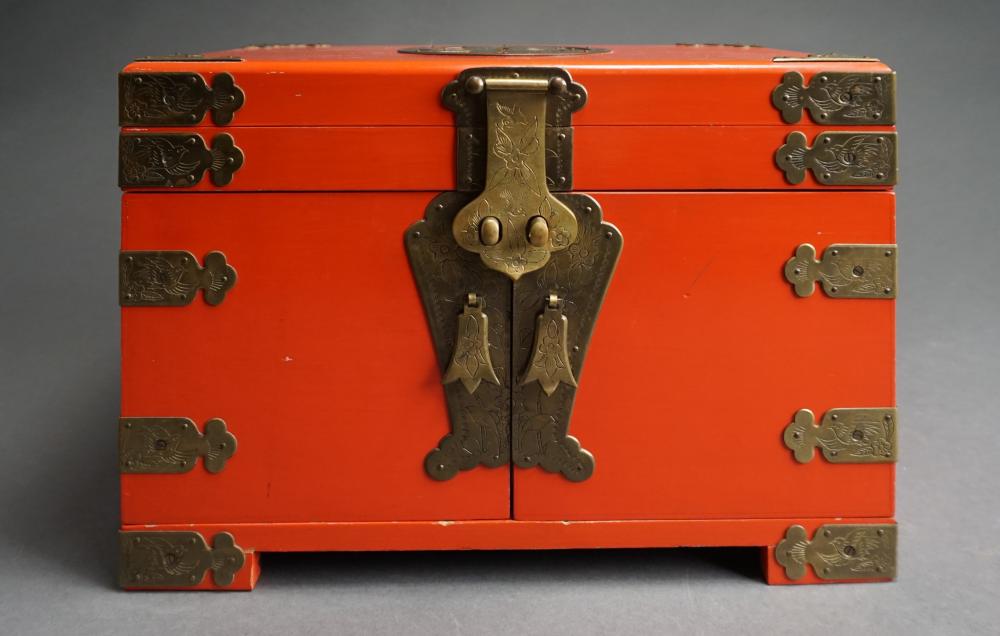 KOREAN BRASS MOUNTED RED