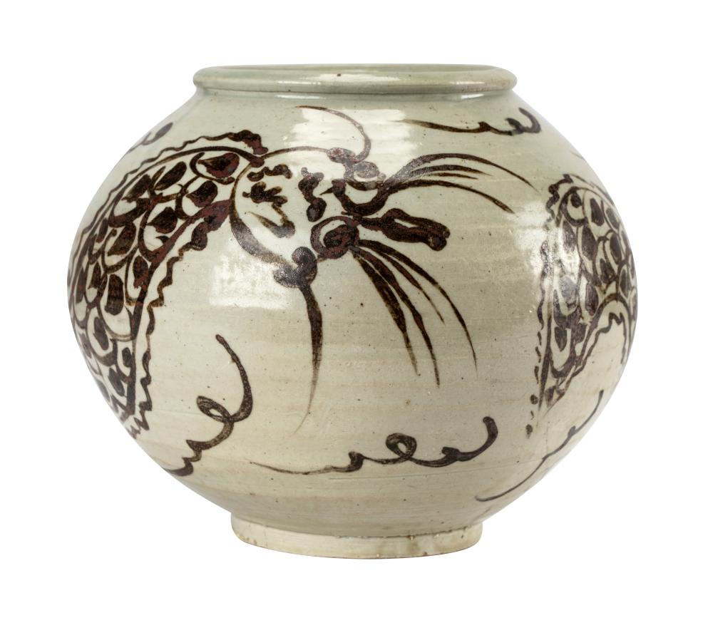 KOREAN BROWN & WHITE GLAZED CERAMIC
