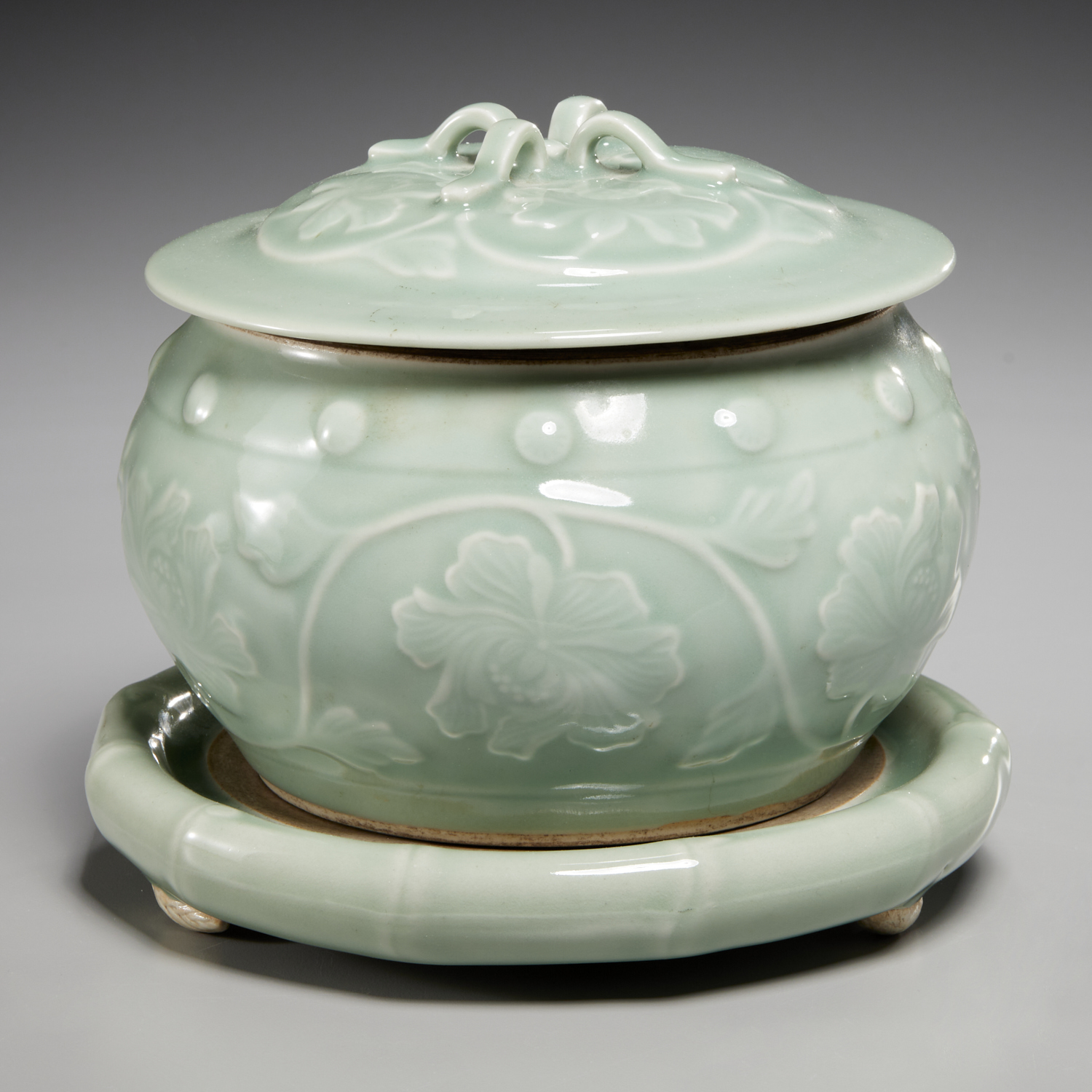 KOREAN CELADON BOWL, COVER AND