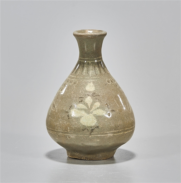 Korean celadon glazed small vase;