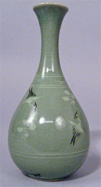 Korean celadon glazed vase   