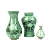 KOREAN CELADON VASESLot of Thr