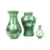 KOREAN CELADON VASESLot of Thr