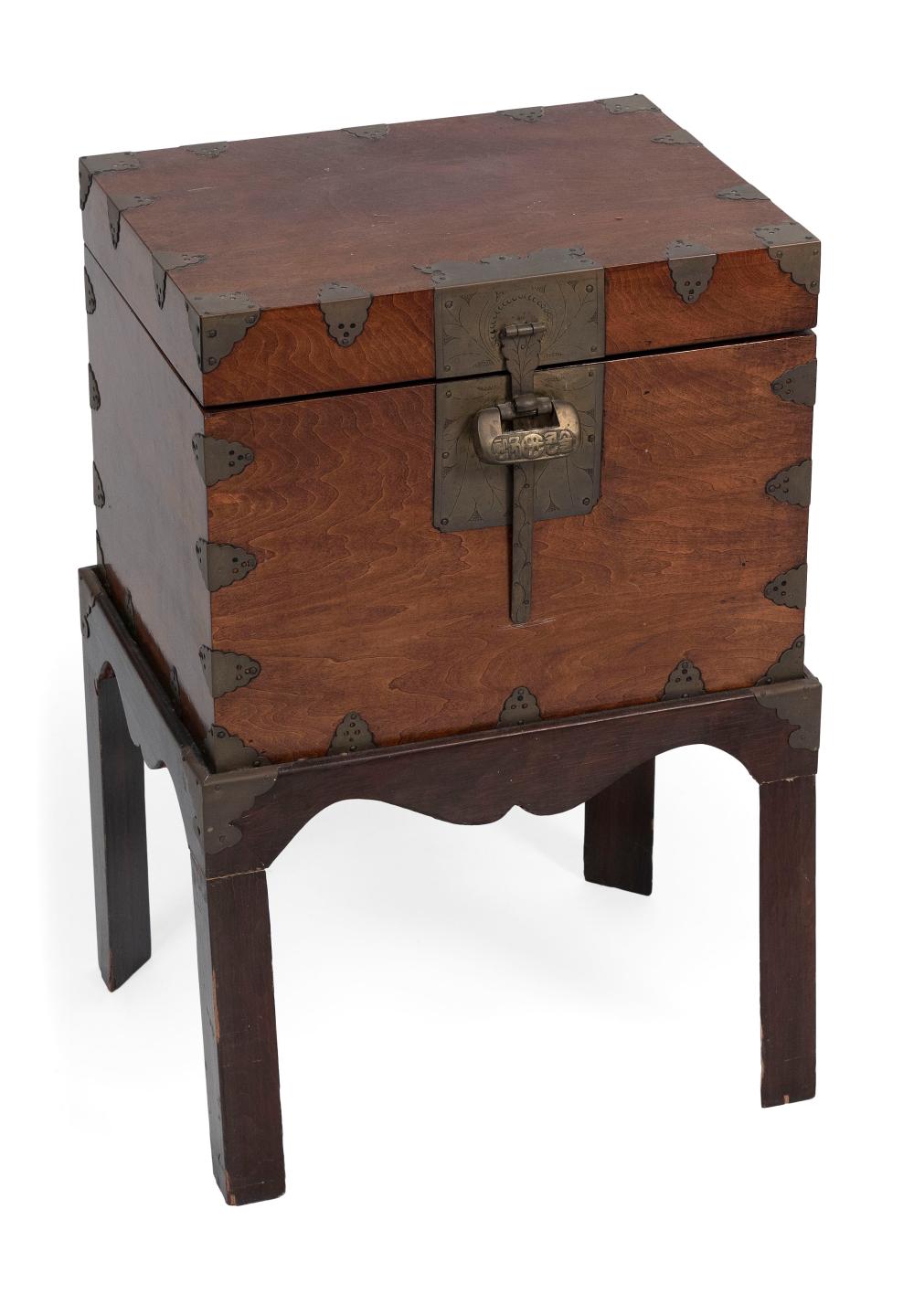 KOREAN ELM CHEST ON STAND