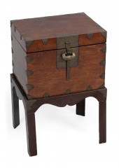 KOREAN ELM CHEST ON STAND MID-