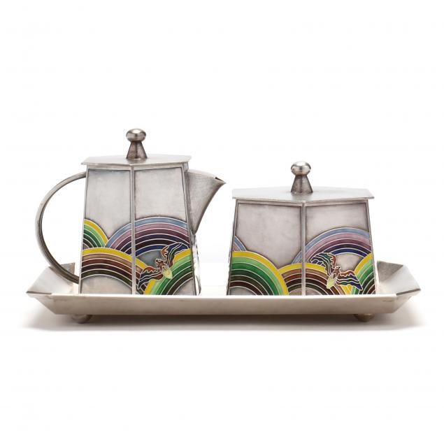 KOREAN FINE SILVER & ENAMEL CREAMER