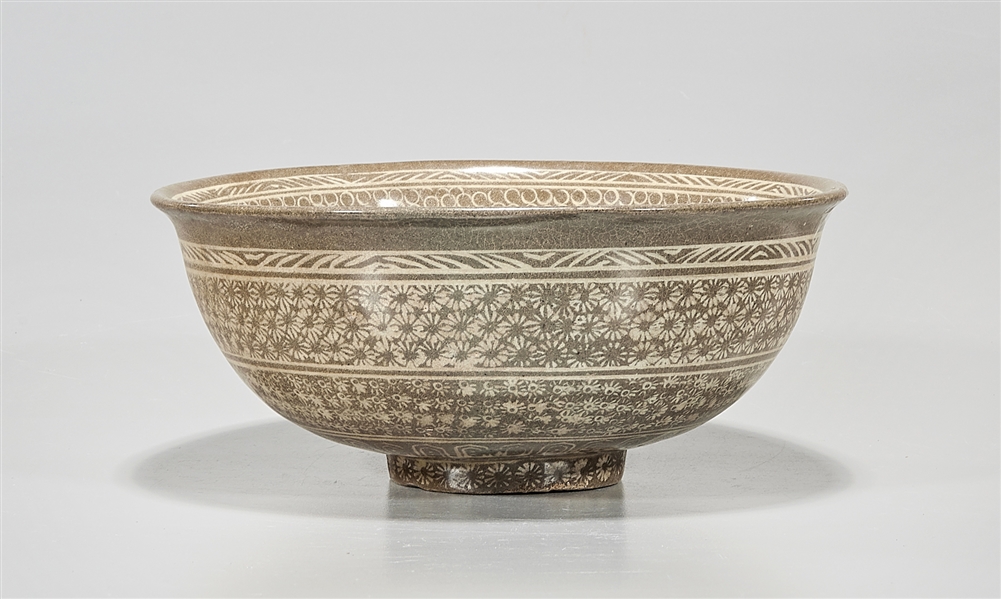Korean glazed ceramic bowl; with