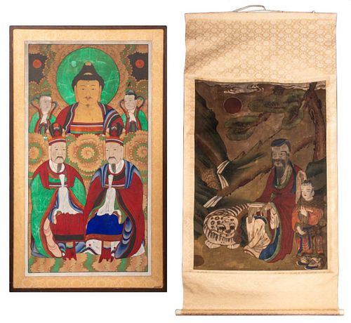 KOREAN GOUACHE PAINTINGS, 2Two