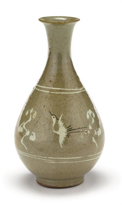 Korean inlaid celadon pear form