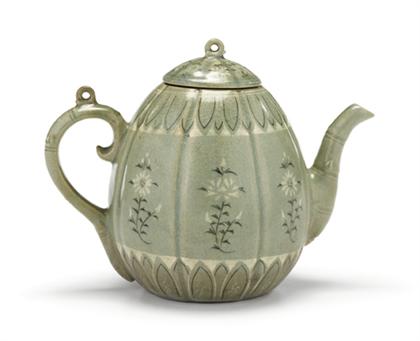Korean inlaid celadon teapot   