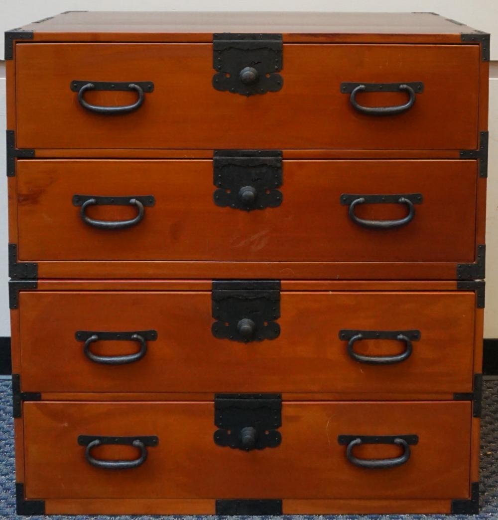 KOREAN IRON MOUNTED RED STAINED
