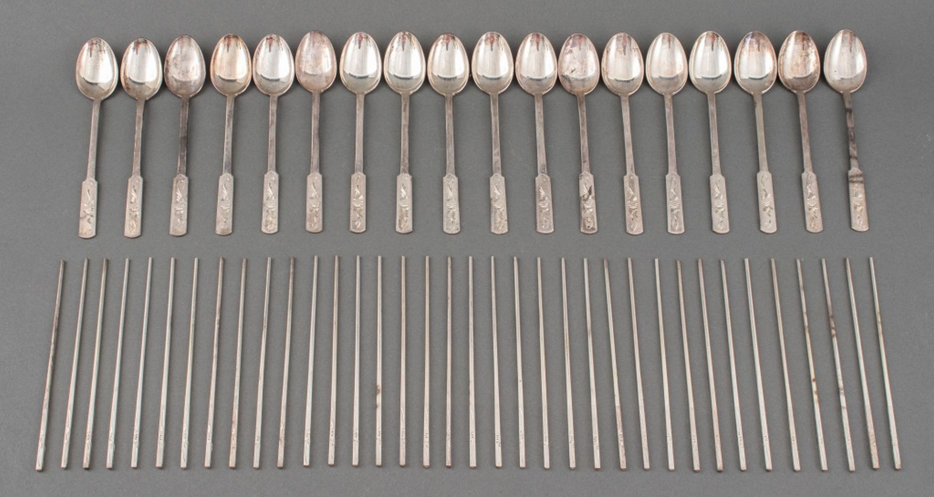 KOREAN SILVER DINNER SERVICE FOR