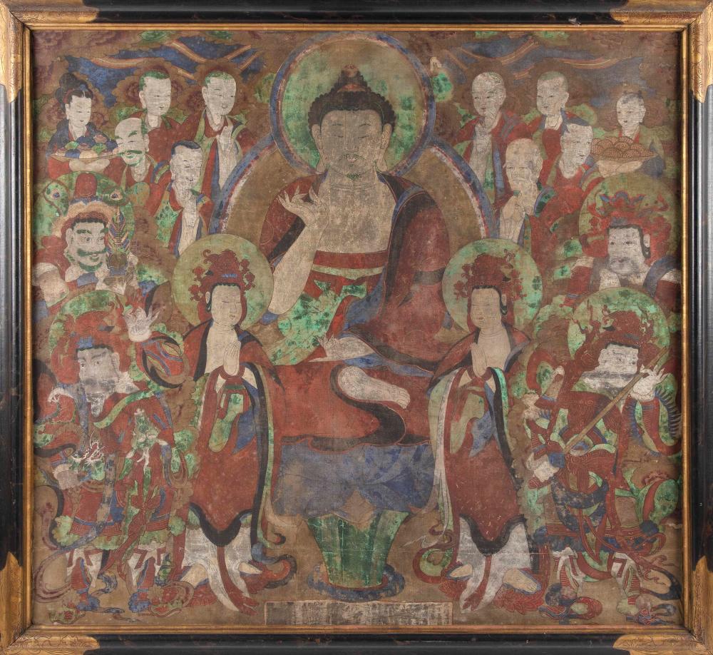 KOREAN THANGKA 17TH CENTURY 46" X