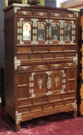KOREAN TWO-PIECE WOOD CABINET