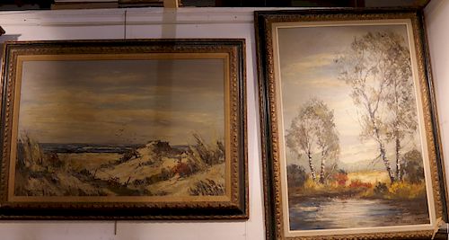 KORTAS, OTHER: TWO SEASCAPES- OIL