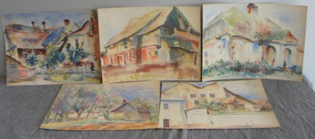 KORZEN Natan. 5 Watercolors of
