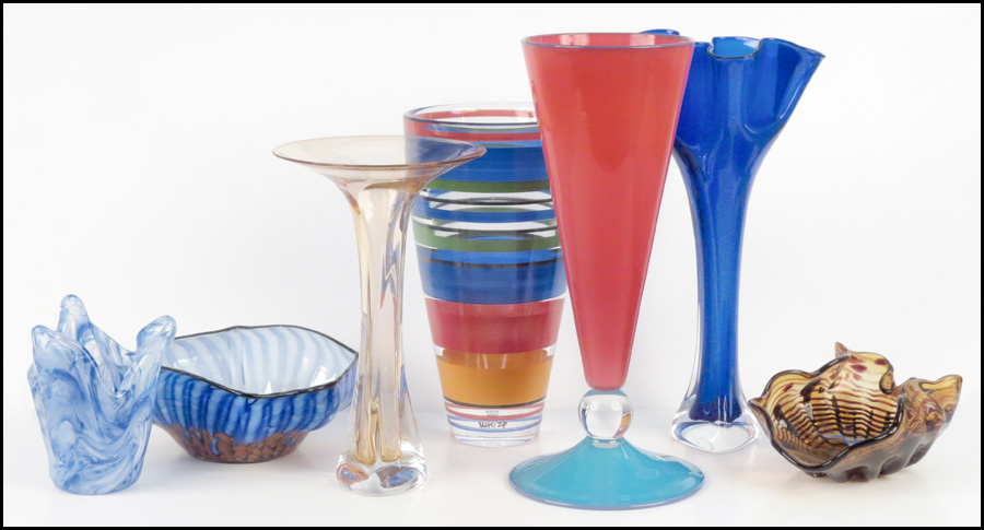 KOSTA BODA PAINTED GLASS VASE.