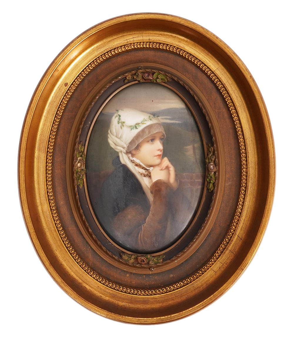 KPM 19TH C. PLAQUE 'GERMAN