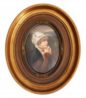 KPM 19TH C. PLAQUE 'GERMAN BRI