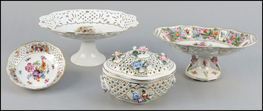 KPM PAINTED AND GILT RETICULATED