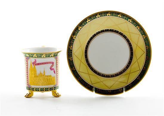 KPM porcelain cup and saucer flared
