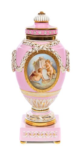 KPM. PORCELAIN GERMAN URN WITH HAND
