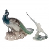 KPM PORCELAIN PEACOCK & ROSENT