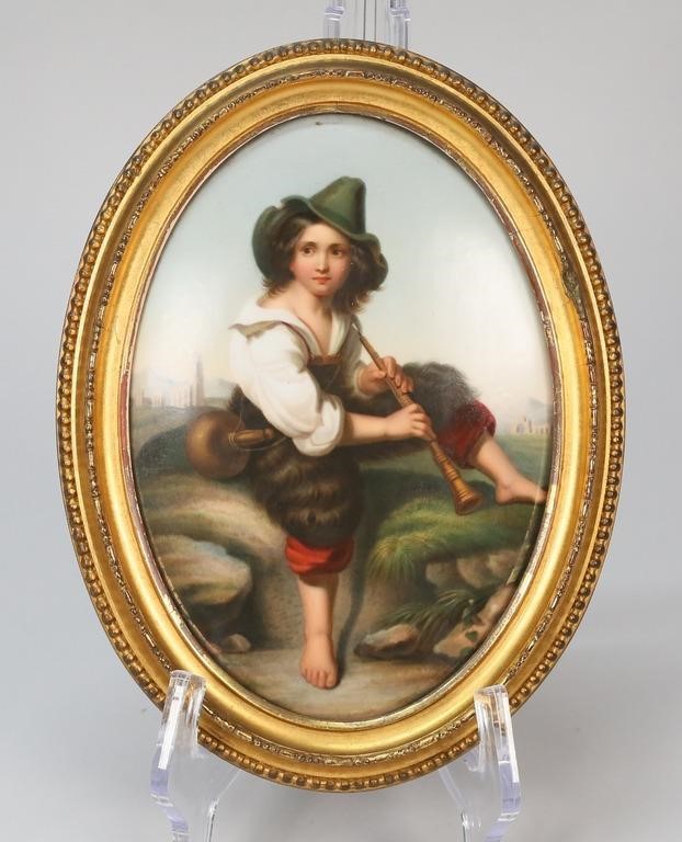 KPM PORCELAIN PLAQUE BOY WITH