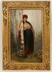 KPM PORCELAIN PLAQUE GYPSY WIT