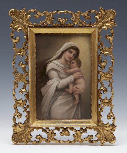 KPM PORCELAIN PLAQUE, "MADONNA