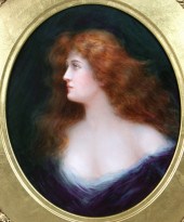 KPM porcelain plaque, Red Hair