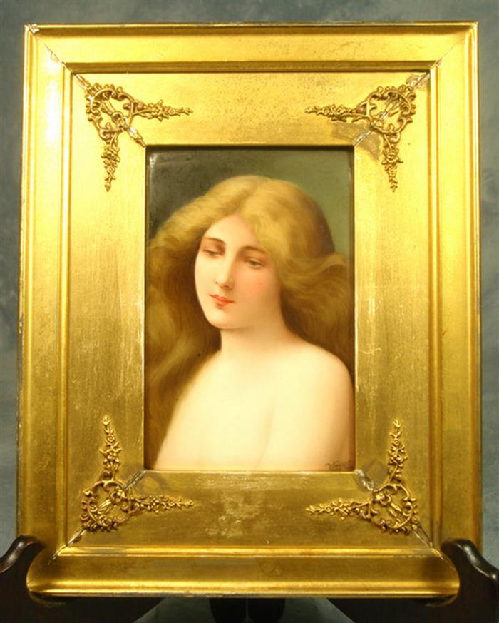 KPM porcelain plaque, shoulder head