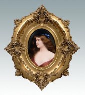 KPM porcelain plaque signed Wa
