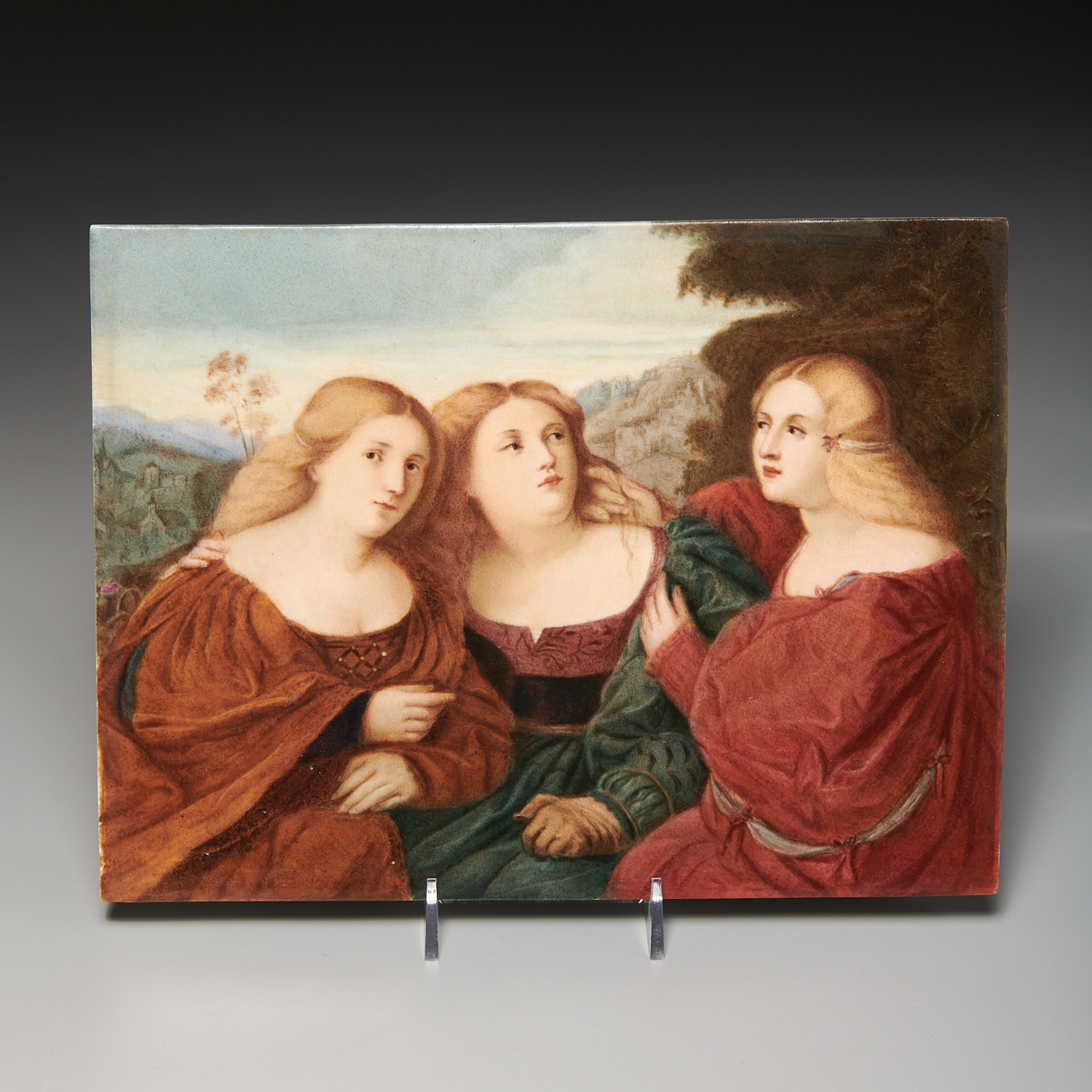 KPM PORCELAIN PLAQUE, THE THREE
