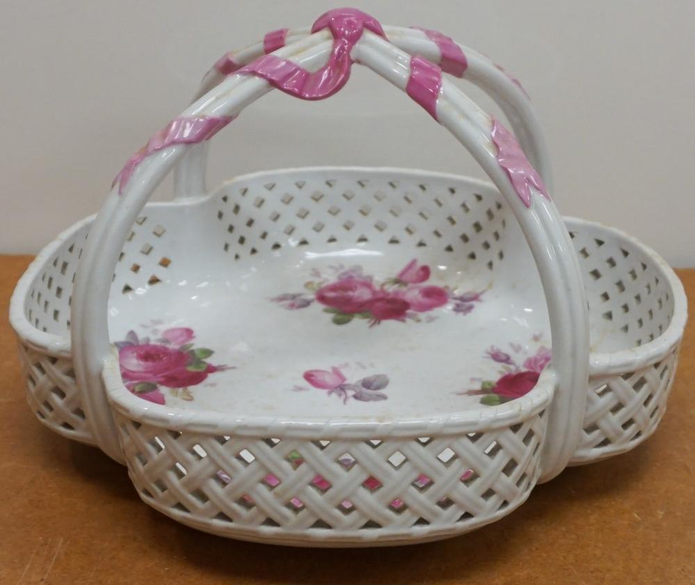 K.P.M. PORCELAIN QUATREFOIL BASKET,