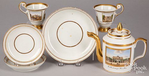 KPM PORCELAIN TEAPOT, ETC.KPM