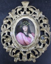 KPM STYLE PLAQUE LADY IN ROBES