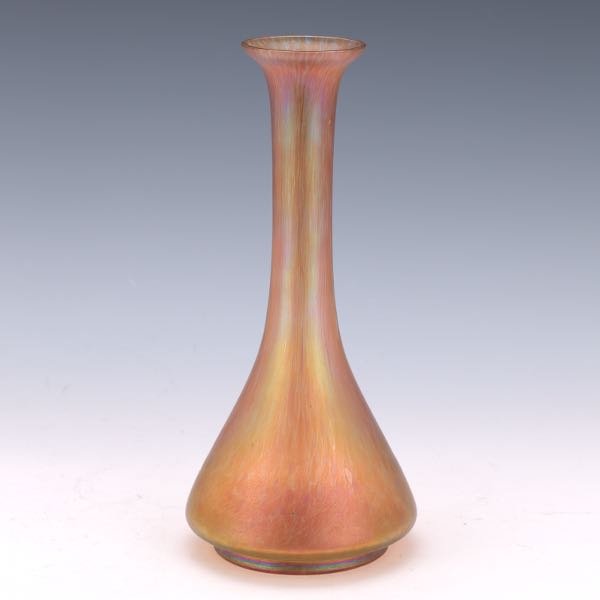 KRALIK ART GLASS OIL SPOTS PEACH