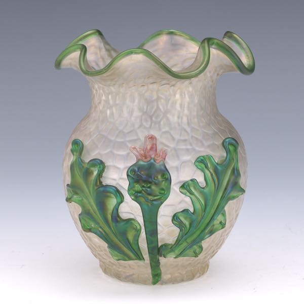 KRALIK AT GLASS "THISTLE" VASE  5