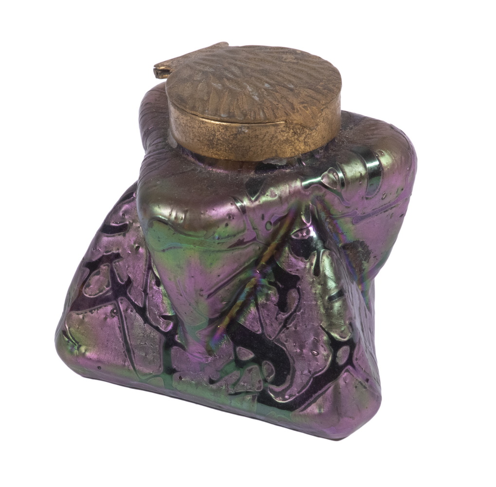 KRALIK "BACILLUS" ART GLASS INKWELL