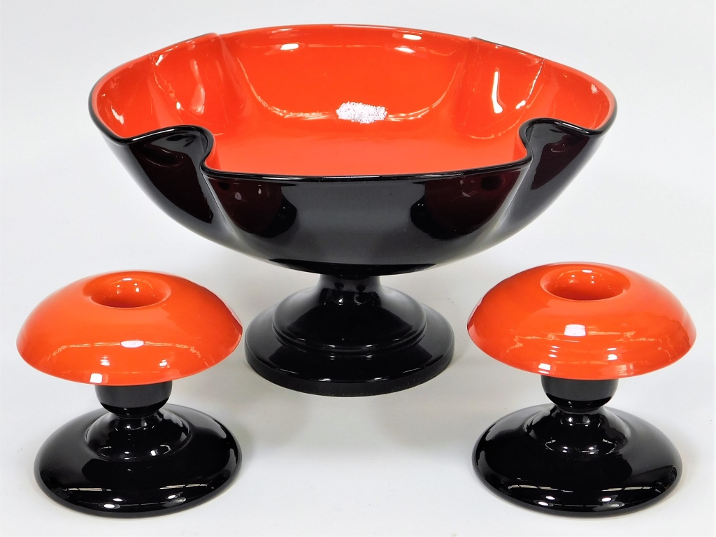 KRALIK RED TANGO BOHEMIAN ART GLASS