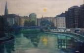 KREES, SUNLIT CITY RIVER SCENE