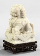 Kuang Hsu Carved Ecru Marble F