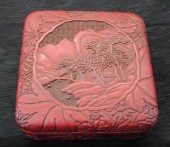 Kuang Hsu Dark Carved Cinnabar
