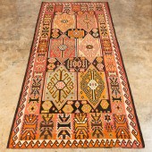 KUBA KILIM CARPET, 12'6" X 5'1