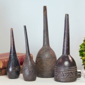 KUBA PEOPLES, (4) CARVED WOOD