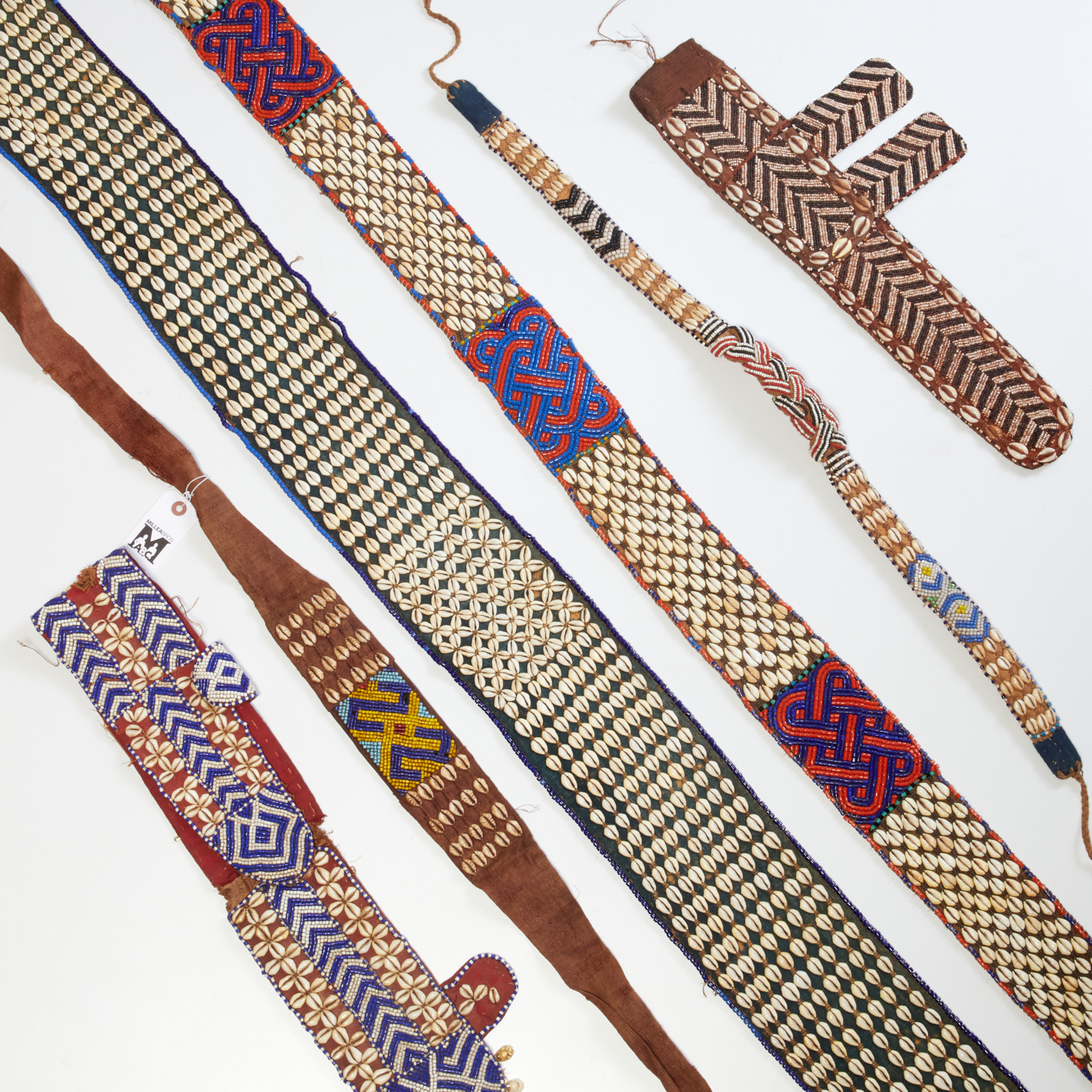 KUBA PEOPLES, (6) BEAD AND COWRY