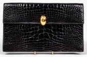 KUC BLACK ALLIGATOR CLUTCH BAG
