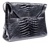 KUC BLACK CROCODILE HANDBAG 10